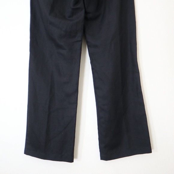 Eileen Fisher Size 4 Petite Tencel Linen Button Front Pants Straight Leg Black - Picture 8 of 8